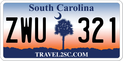 SC license plate ZWU321