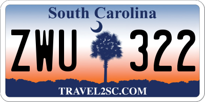 SC license plate ZWU322