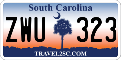 SC license plate ZWU323