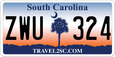SC license plate ZWU324
