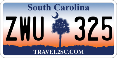 SC license plate ZWU325