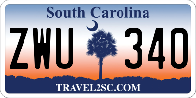 SC license plate ZWU340