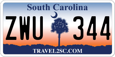 SC license plate ZWU344