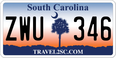 SC license plate ZWU346