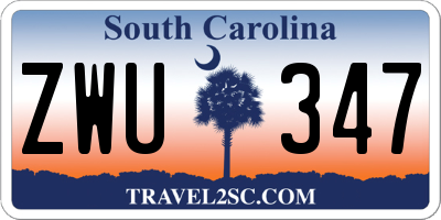 SC license plate ZWU347