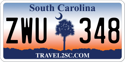SC license plate ZWU348