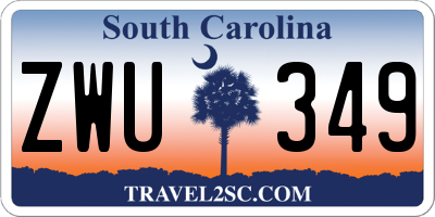 SC license plate ZWU349