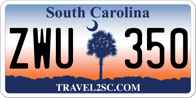 SC license plate ZWU350