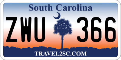 SC license plate ZWU366