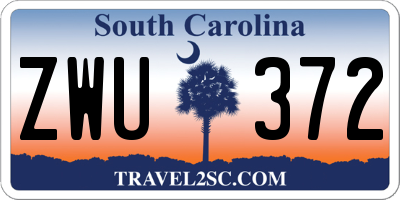 SC license plate ZWU372