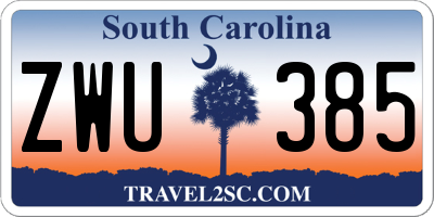 SC license plate ZWU385
