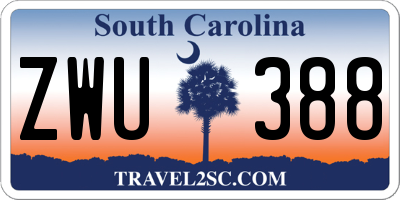 SC license plate ZWU388