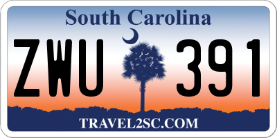 SC license plate ZWU391