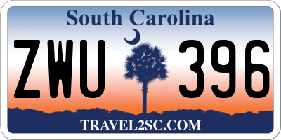 SC license plate ZWU396