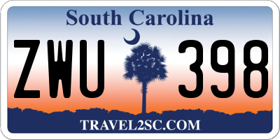 SC license plate ZWU398