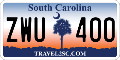 SC license plate ZWU400