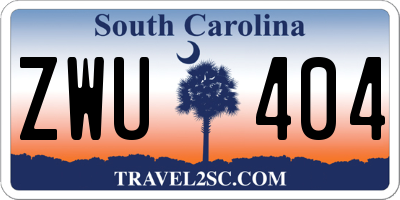 SC license plate ZWU404
