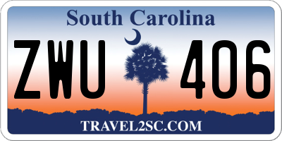 SC license plate ZWU406