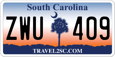SC license plate ZWU409