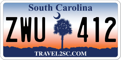 SC license plate ZWU412