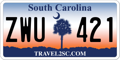 SC license plate ZWU421