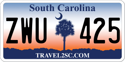 SC license plate ZWU425