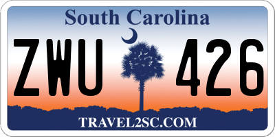 SC license plate ZWU426