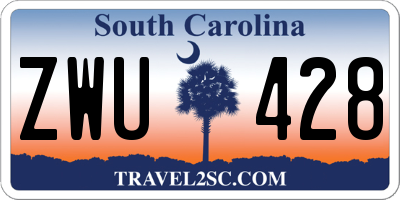 SC license plate ZWU428