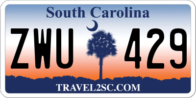 SC license plate ZWU429