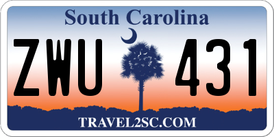 SC license plate ZWU431