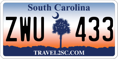 SC license plate ZWU433