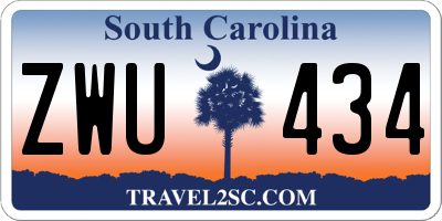 SC license plate ZWU434