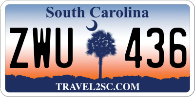 SC license plate ZWU436