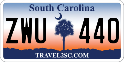 SC license plate ZWU440