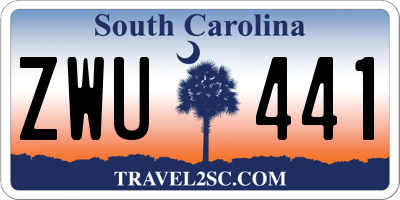 SC license plate ZWU441