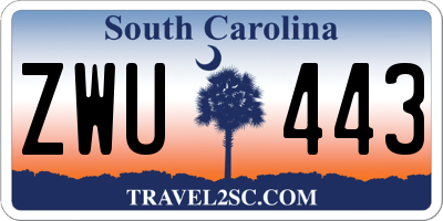 SC license plate ZWU443