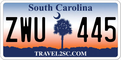 SC license plate ZWU445