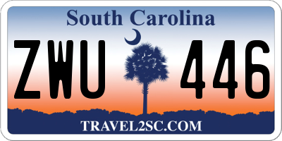 SC license plate ZWU446