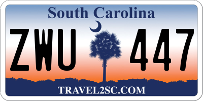 SC license plate ZWU447