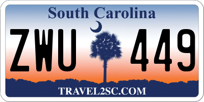 SC license plate ZWU449