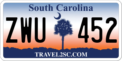 SC license plate ZWU452