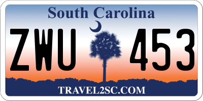 SC license plate ZWU453