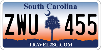 SC license plate ZWU455