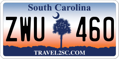 SC license plate ZWU460