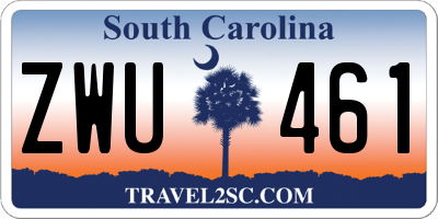 SC license plate ZWU461