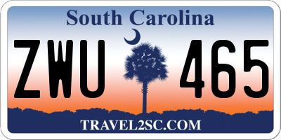 SC license plate ZWU465