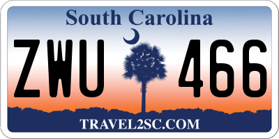 SC license plate ZWU466