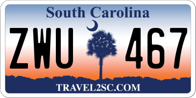 SC license plate ZWU467