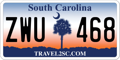 SC license plate ZWU468