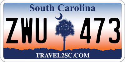 SC license plate ZWU473